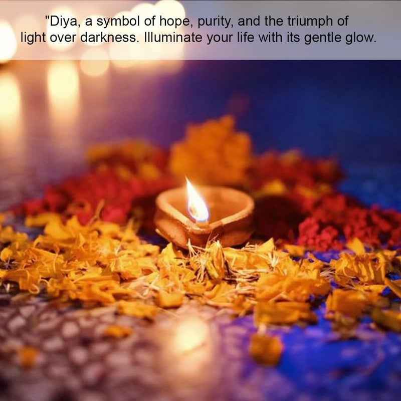 Hashcart Clay Diya Diwali Diyas for Puja [ 51 Pcs ] Diyas for Pooja - Mitti Diya Earthern Terracotta Diya with Cotton Wicks - Diwali Decoration for Home Indian Gift Items ® - Image 4